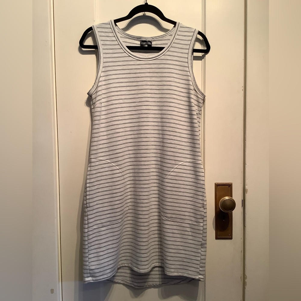 Grey Stripe Tank Top Sweater Dress